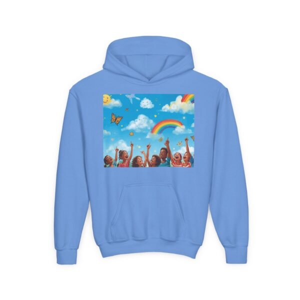 kids rainbow cloud hoodie — "painting the cloud" youth sweatshirt