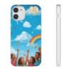 whimsical rainbow clouds phone case — cute kids sky illustration