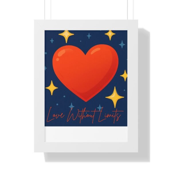 framed poster — "love without limits" heart wall art