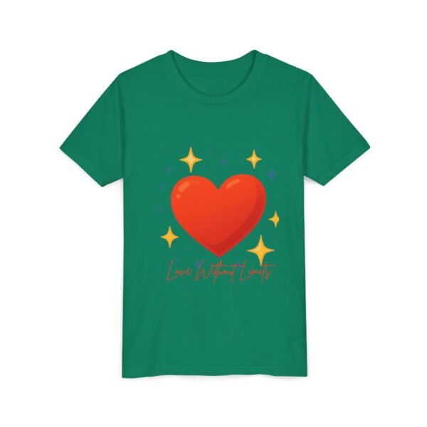 youth tee — 'love without limits' heart graphic kids t shirt