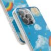whimsical rainbow clouds phone case — cute kids sky illustration