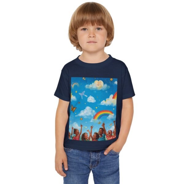 toddler t‑shirt — painting the cloud rainbow kids graphic tee