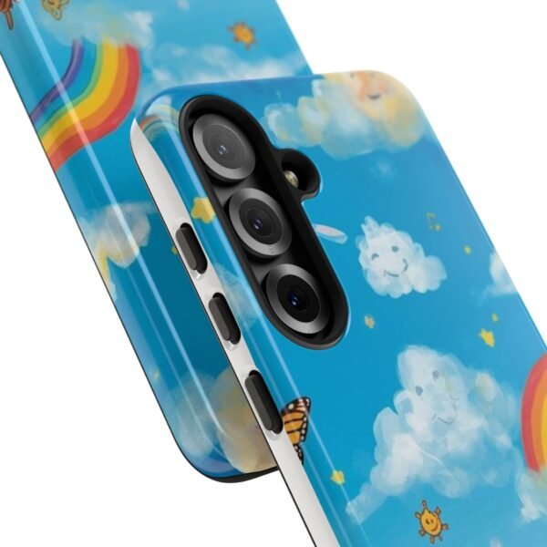 kids rainbow sky phone case – colorful cloud & happy children tough case