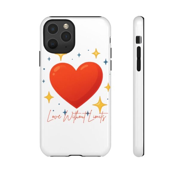 heart sparkle phone case – “love without limits” protective cover