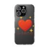 clear impact phone case — red heart & “love without limits” design