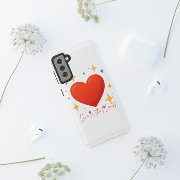 heart sparkle phone case – “love without limits” protective cover
