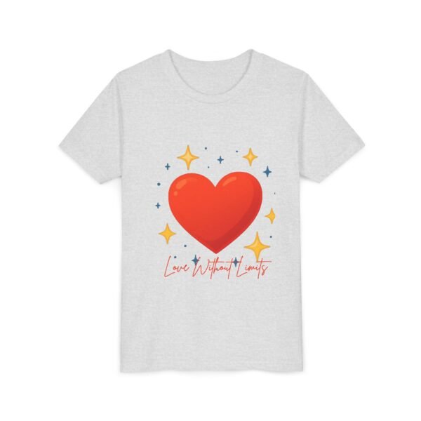 youth tee — 'love without limits' heart graphic kids t shirt