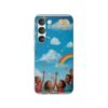 whimsical rainbow clouds phone case — cute kids sky illustration