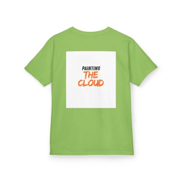 kids tee — joyful rainbow cloud design (“painting the cloud”)