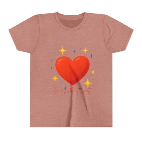 youth tee — 'love without limits' heart graphic kids t shirt