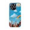 whimsical rainbow clouds phone case — cute kids sky illustration