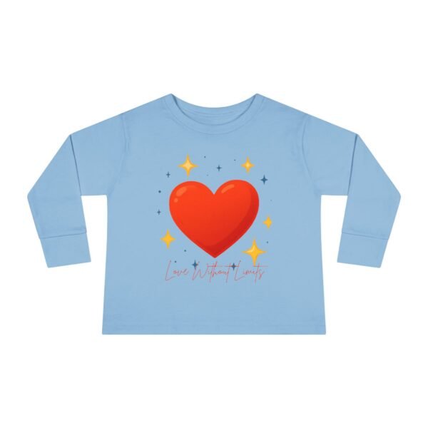 toddler long sleeve tee — sparkling red heart kids shirt (valentine’s gift)