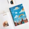 colorful kids' spiral notebook — rainbow clouds ruled journal