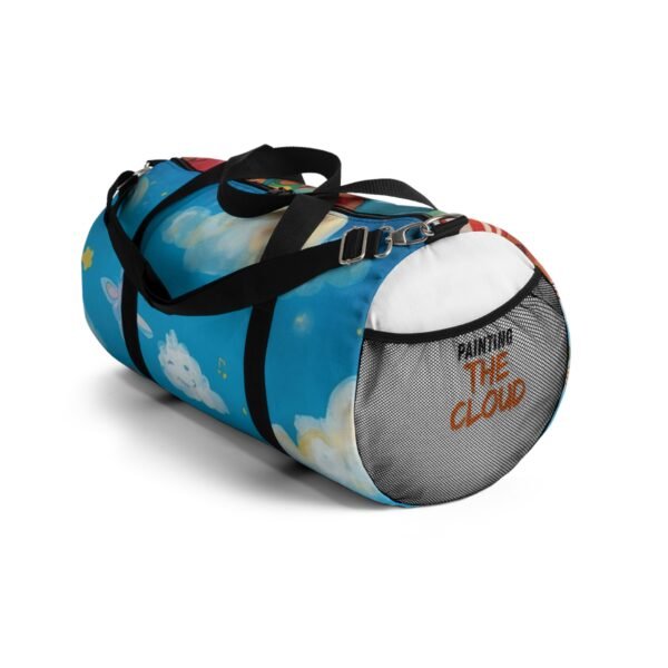 cute cloudy sky duffel bag — whimsical kids travel gym bag with sleeping cloud & stars