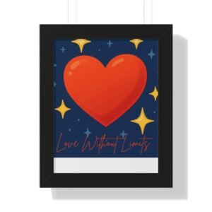 framed poster — "love without limits" heart wall art
