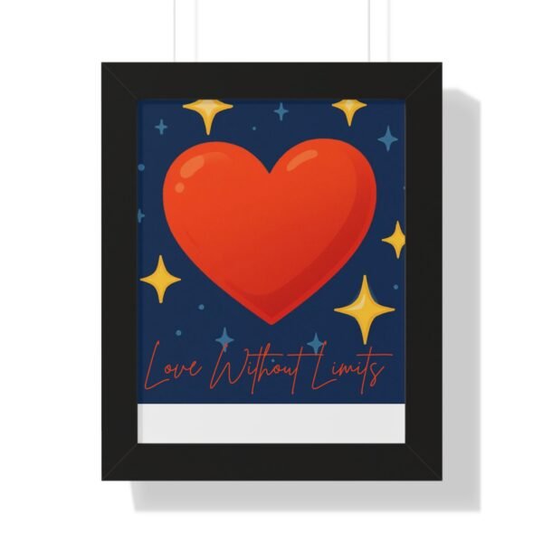 framed poster — "love without limits" heart wall art