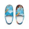 women's rainbow cloud slippers — cheerful cozy indoor shoes with kids reaching design