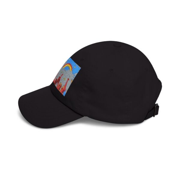 dad cap — colorful festival art rainbow & crowd embroidered hat