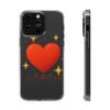clear impact phone case — red heart & “love without limits” design