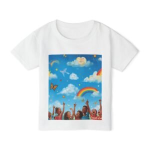 toddler t‑shirt — painting the cloud rainbow kids graphic tee