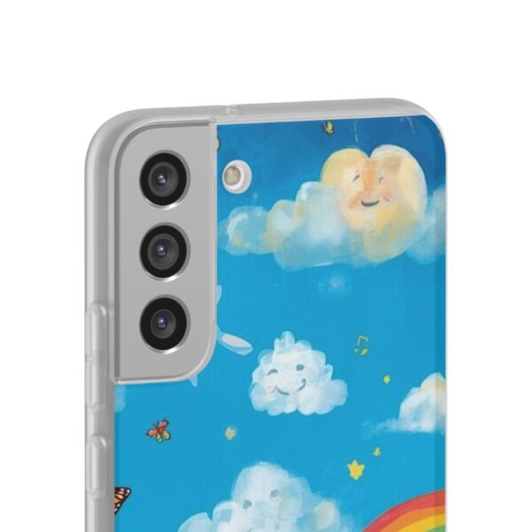 whimsical rainbow clouds phone case — cute kids sky illustration