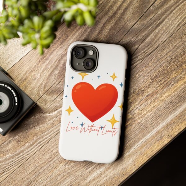 heart sparkle phone case – “love without limits” protective cover