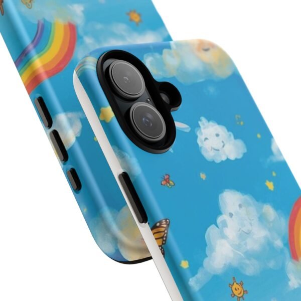 kids rainbow sky phone case – colorful cloud & happy children tough case