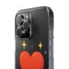 clear impact phone case — red heart & “love without limits” design