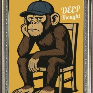 deep thought – reflective monkey wall art
