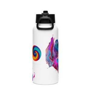 stainless steel water bottle with a straw lid