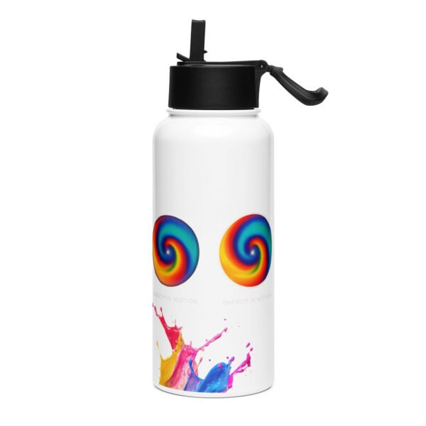 stainless steel water bottle with a straw lid