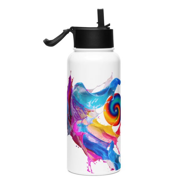 stainless steel water bottle with a straw lid