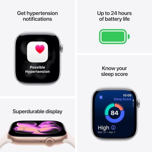 apple watch series 9 (gps, 45mm) – smart fitness & health tracker with always on retina display