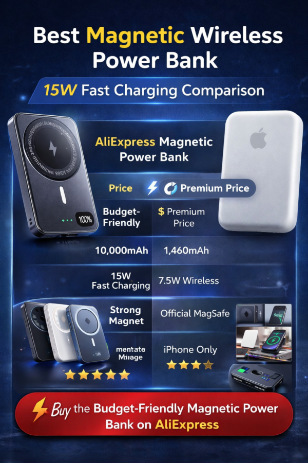 best magnetic wireless power bank (15w fast charging)